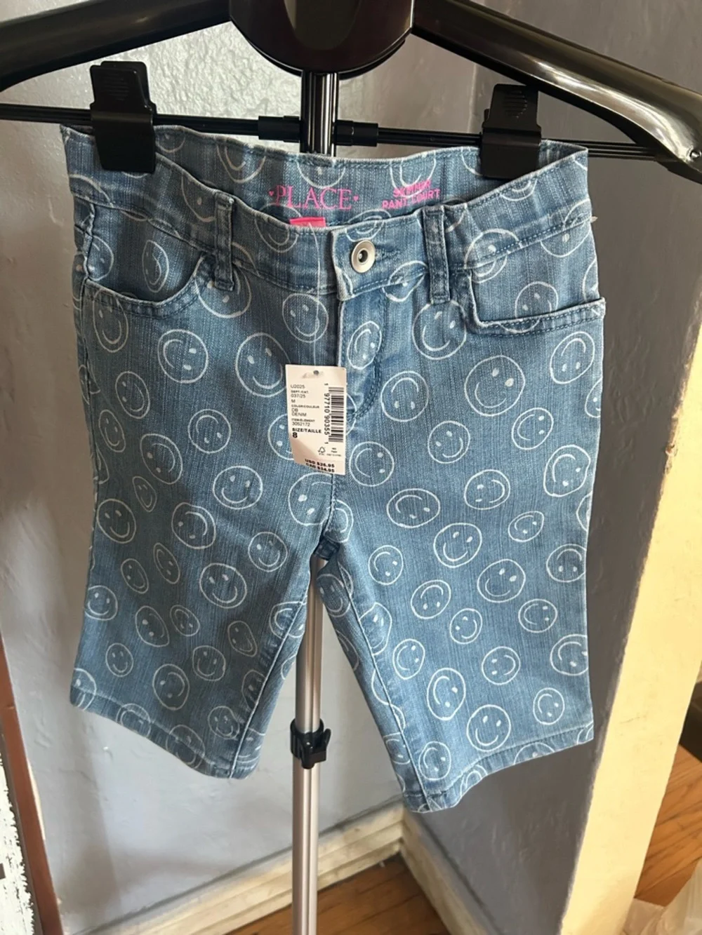 The Children's Place Light Blue Denim Smiley Face Shorts